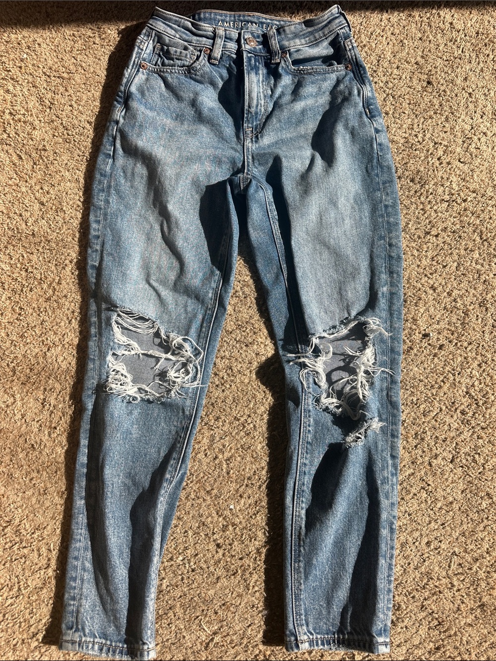 American Eagle Outfitters Light Blue Ripped Skinny Jeans